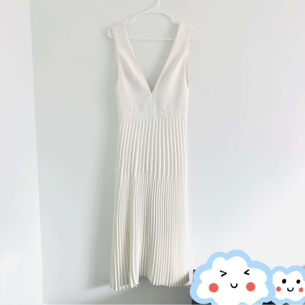 New Dion Lee Pleated Trapeze Dress In Ivory White Size 6 - Picture 8 of 16